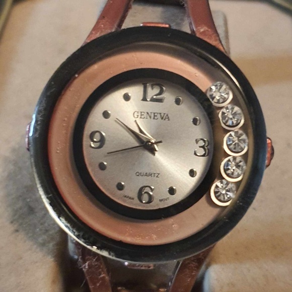 Geneva Brown and Silver Women's Watch - Picture 1 of 3